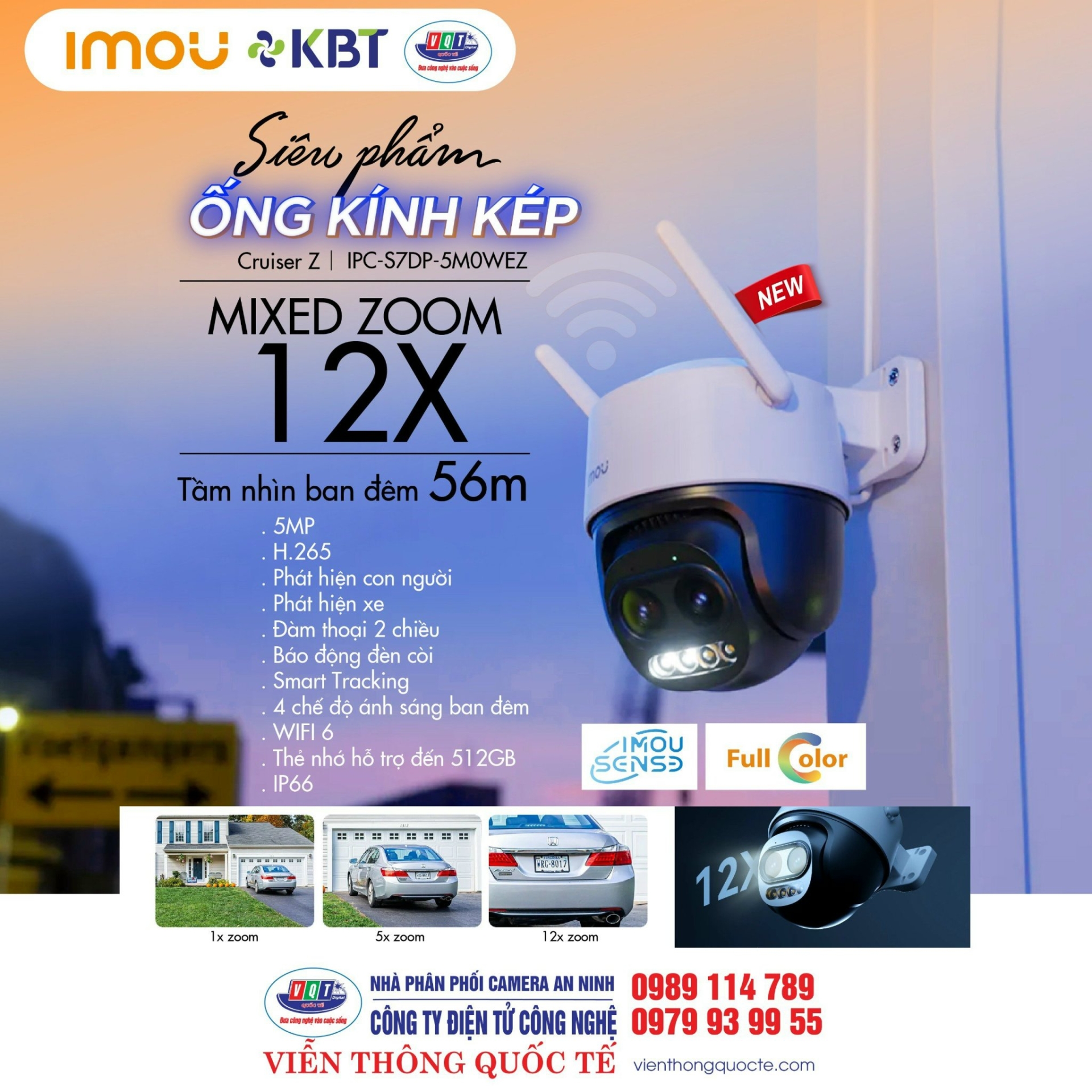 CAMERA IP SPEED DOME HỒNG NGOẠI KHÔNG DÂY 5.0 MEGAPIXEL IPC-S7DP-5M0WEZ IMOU