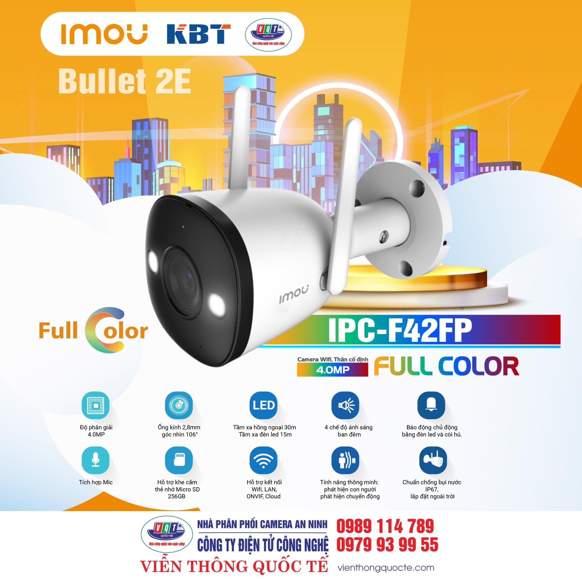 CAMERA IP HỒNG NGOẠI KHÔNG DÂY 4.0 MP IPC-F42FP-IMOU