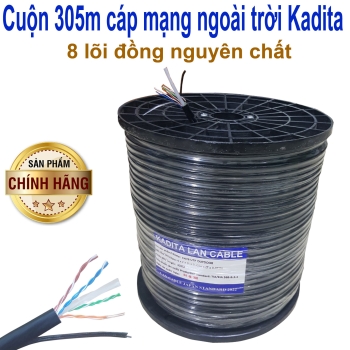 DÂY CÁP MẠNG KADITA CAT 5E FTP CHỐNG NHIỄU OUTDOOR CÓ DÂY GIA CƯỜNG